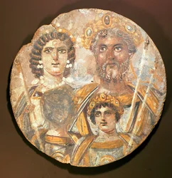 Tondo: Tafel der Familie des Septimius Severus