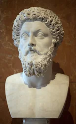Büste des römischen Kaisers Mark Aurel (121 - 180 n. Chr.) Marmor