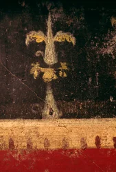 Dekoratives Element, Detail aus Fresko im Triclinium des Hauses der Vettii, Pompeji (UNESCO-Welterbe)