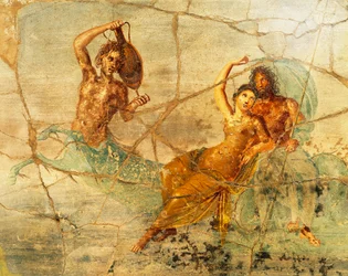 Fresko, das Poseidon und Amphitrite darstellt, aus Pompeji, Italien