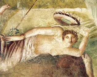 Fresko, das eine schlafende Mänade darstellt, aus dem Haus des Citharisten, Pompeji, Italien