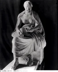 Sitzender Philosoph, der Kopf wird für Demosthenes gehalten (später hinzugefügt) aus der Villa Montalto-Negroni