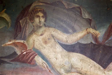 Venus in der Muschel, Detail aus Fresko im Peristyl, Haus der Venus in der Muschel, Pompeji (UNESCO-Welterbeliste)