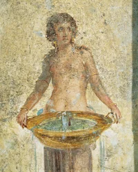 Frau mit Wassereimer (Detail) aus Pompeji, Fresko