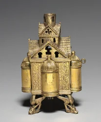 Weihrauchbrenner und Ständer für ein Altarkreuz, 1150-1175