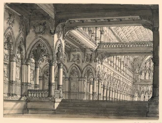 Bühnenbild, Inneres einer gotischen Halle