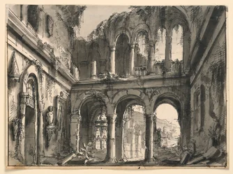 Bühnenbild, Inneres eines zerstörten Renaissance-Palastes