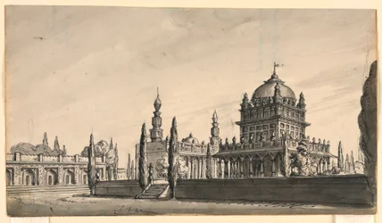 Bühnenbild, orientalischer Tempel