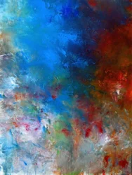 Dynamisches Blau-Rot-Abstrakt