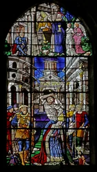 Fenster mit Darstellung der Hinrichtung des Heiligen Dionysius, 1530-40