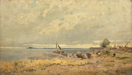 Strandlandschaft mit Booten