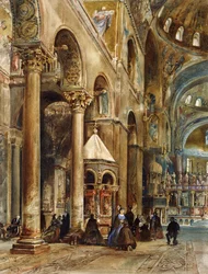 Innenraum der Basilika San Marco, Venedig, 1884