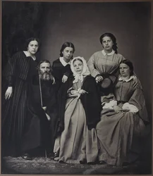 Porträt des Autors und Lexikographen Wladimir Dahl mit Familie