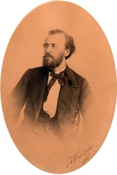 Porträt des Dichters Yakov Petrovich Polonsky (1820-1898). Albumin Foto
