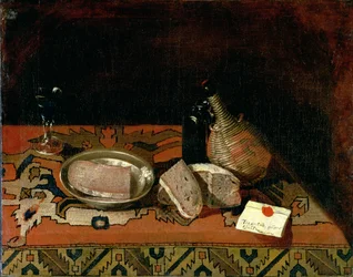 Stillleben mit einem Teppichtischtuch, c.1730