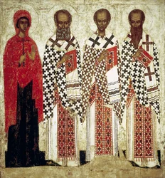 Paraskeva Pyatnitsa, Gregor der Theologe, Johannes Chrysostomus und Basilius der Große