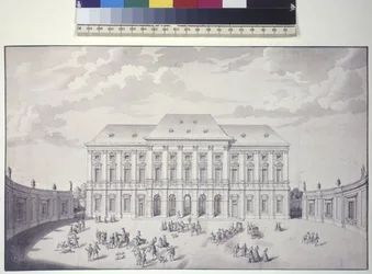 Ganzseitig: Liechtenstein Gartenpalais, Wien, Vorderansicht des Palastes