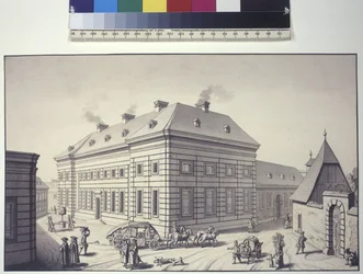 Vollseite: Schrägblick auf die Orangerie, ehemals gegenüber dem Liechtenstein-Gartenpalast in Rossau