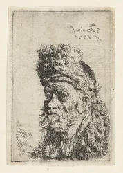 Büste eines Mannes mit Pelzmütze