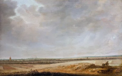 Landschaft mit Kornfeldern