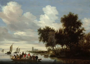 Flusslandschaft mit Fähre