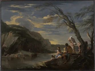 Landschaft mit Badenden