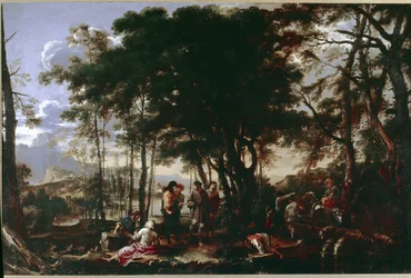 Der Philosophenwald. Gemälde von Salvator Rosa