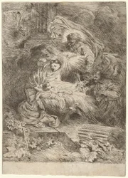 Die Geburt Christi mit Gott dem Vater und dem Heiligen Geist