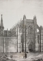 Kloster Batalha, Portugal, Lithographie von Salvatore Puglia aus Poliorama Pittoresco, Nr. 33, 22. März