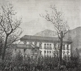 Kolleg von Avellino, Kampanien, Italien, Lithographie von Salvatore Puglia aus Poliorama Pittoresco, Nr. 2, 20. August