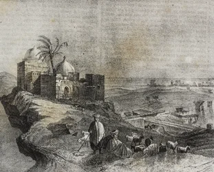 Ansicht von Tyrus, Libanon, Lithographie von Salvatore Puglia aus Poliorama Pittoresco, Nr. 24, 21. Januar