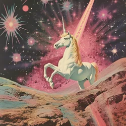Kosmische Einhorn-Traumlandschaft
