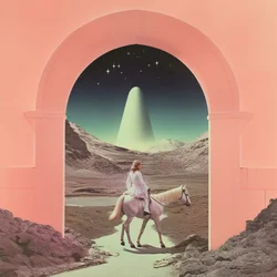 Ätherischer Reiter im Portal