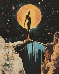 Nackte Frau Kosmische Reise