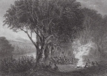Australien: Carrobboree am Ufer des Murray (Gravur)