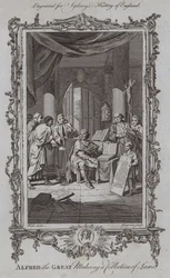 Alfred der Große bei der Sammlung von Gesetzen