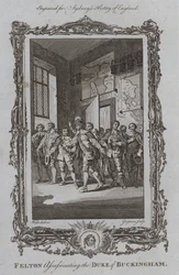 Felton ermordet den Herzog von Buckingham (Gravur)