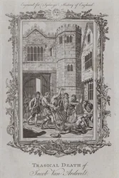 Tragischer Tod von Jacob Van Artevelde (Gravur)