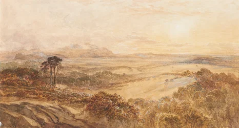 Sonnenuntergang mit Blick auf Edinburgh vom Nordwesten