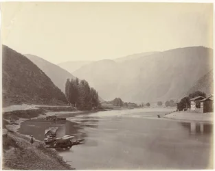 Flussansicht bei Baramulla, Indien