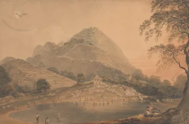 Der jährliche Zufluchtsort der Hindus zum Mundar Hill in der Nähe von Bhagulpore [Bhagalpur]
