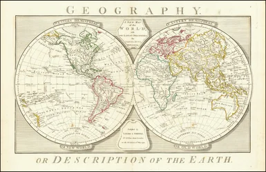 Weltkarte von 1794 von Samuel Dunn