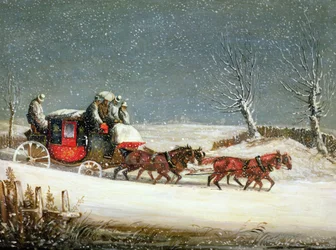 Die königliche Post im tiefen Schnee