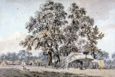 Armeelager im Hyde Park, London, ca. 1780