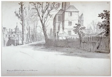 Ansicht des oberen Teils der St Marylebone High Street und der Mautstelle, London, 1772