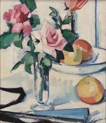 Stillleben mit rosa Rosen
