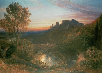 Die Stadt bei Sonnenuntergang
