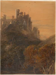 Das verzauberte Schloss in der Abenddämmerung