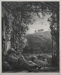 Der schlafende Hirte, 1857