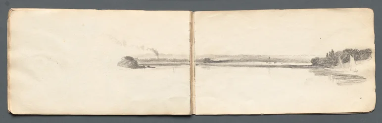 Skizzenbuch: "Landschaft mit Segelbooten"
